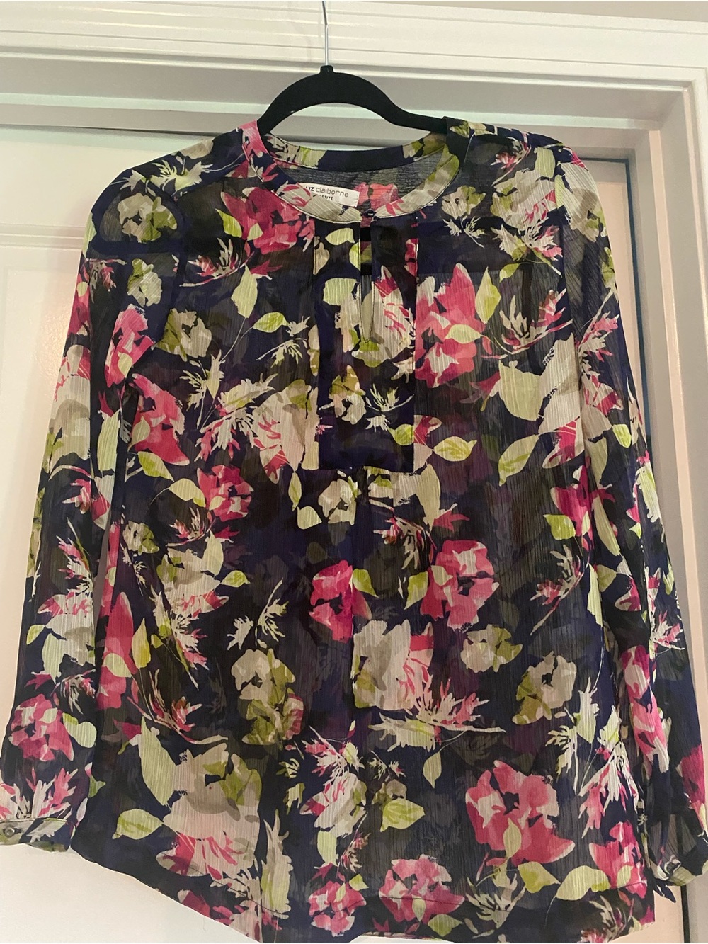 Liz Claiborne floral long sleeve blouse